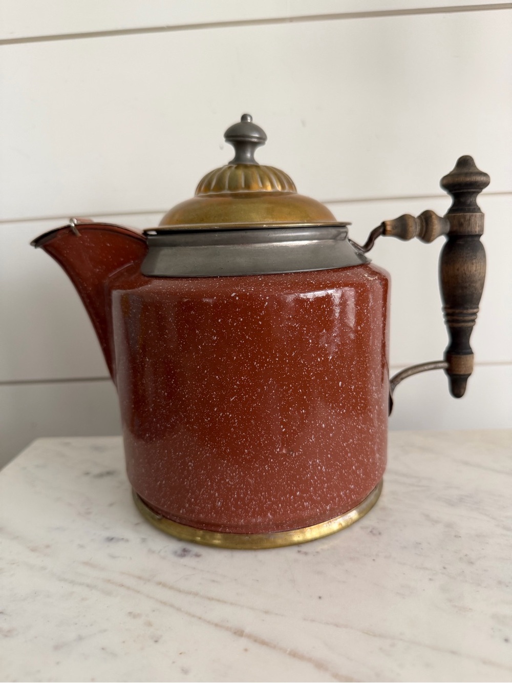 RARE Manning Bowman Coffee Pot Graniteware Enamelware